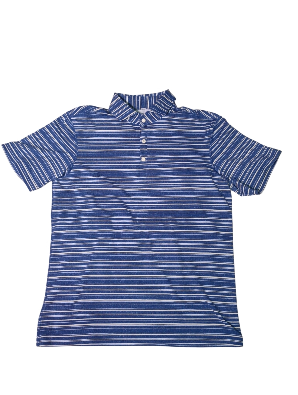 lululemon athletica Blue and White Striped Men's Polo